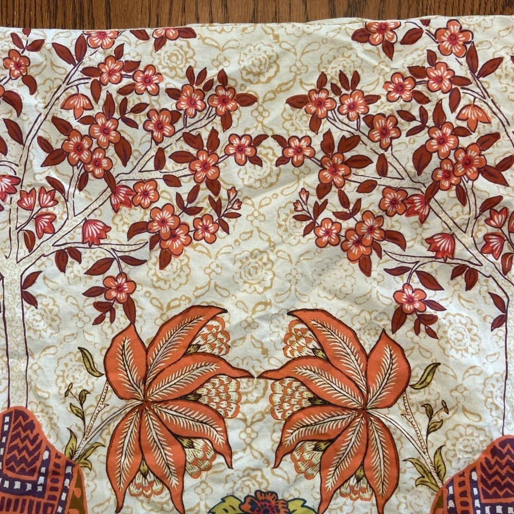 Anthropologie Sham Desert Garden Organic Cotton Printed Percale Euro Sham